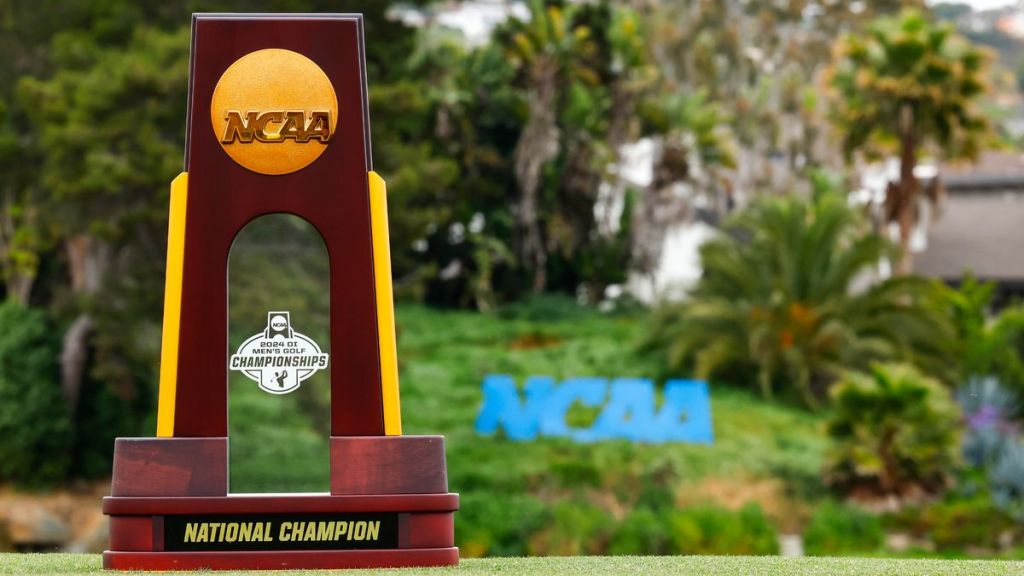 NCAA DIV I TROPHY WITH Golf Scenery background